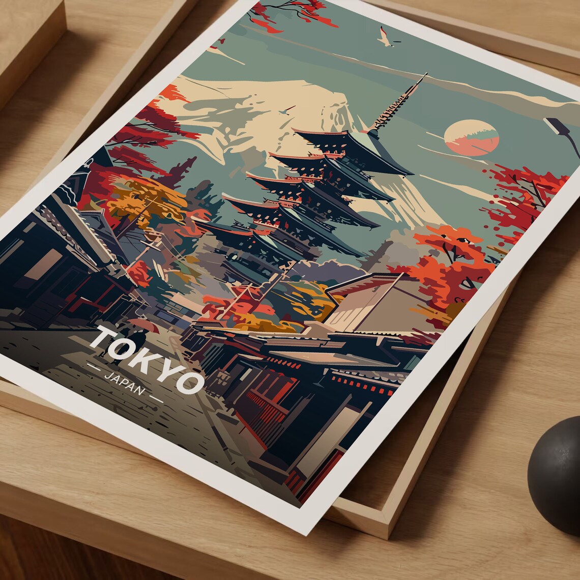 Tokyo Cityscape Travel Poster, Japan Wall Decor - Image 3