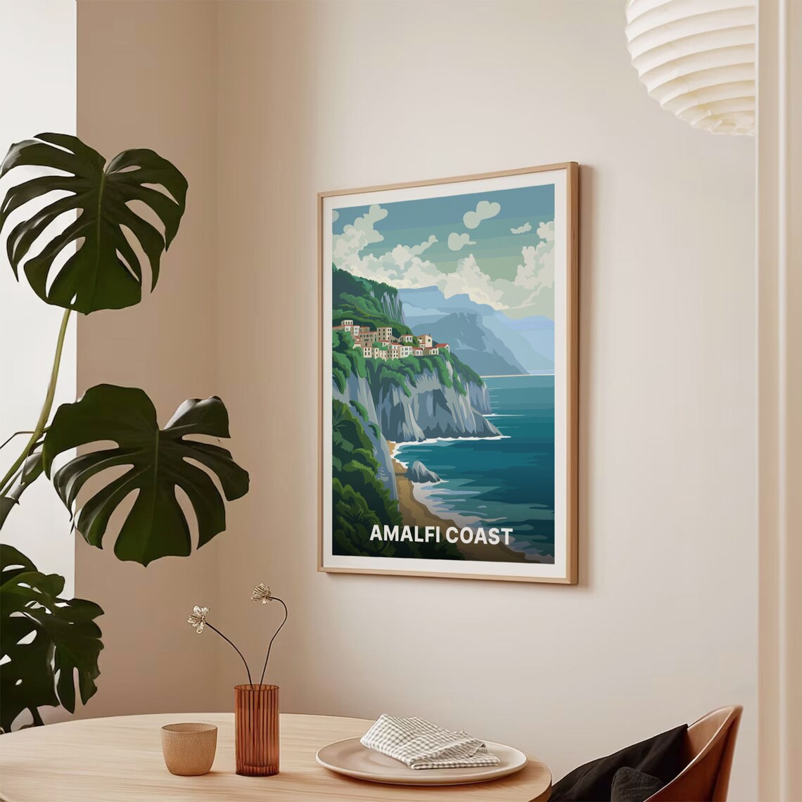 Amalfi Coast Travel Poster, Italy Scenic Landscape - Image 2