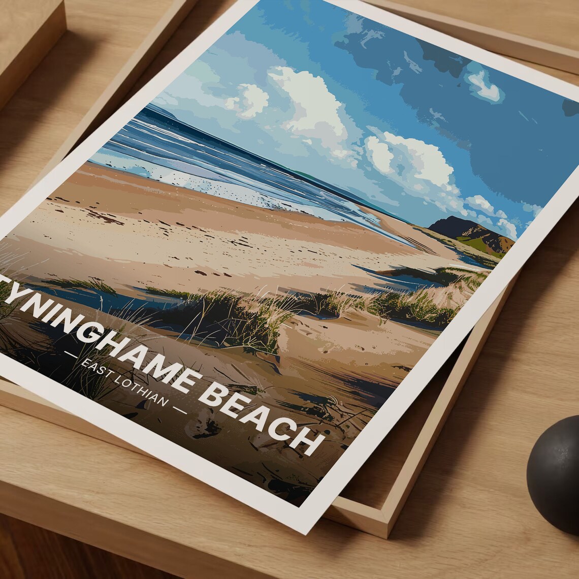 Scotland Travel Poster, Tyninghame Beach Bass Rock - Image 3