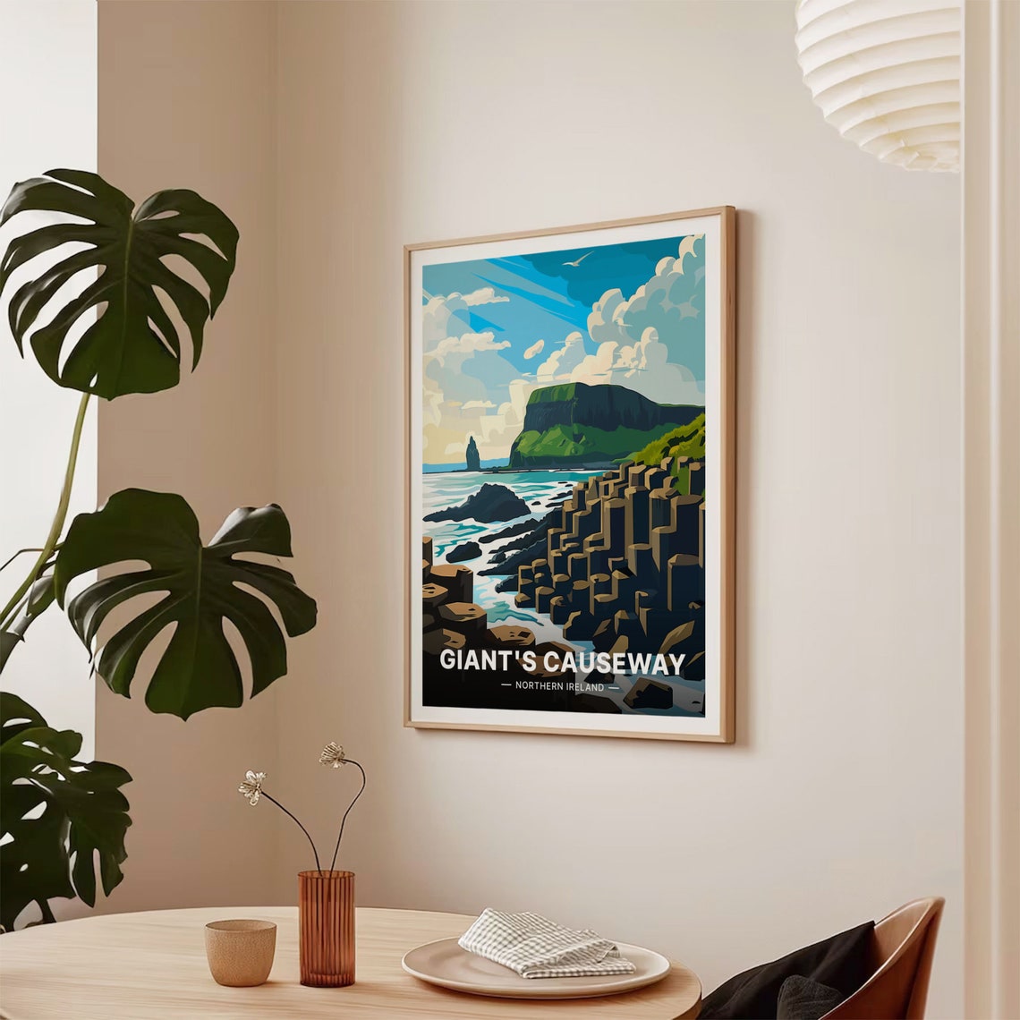 Giants Causeway Northern Ireland Poster Basalt Columns Sea Cliffs Art - Image 2