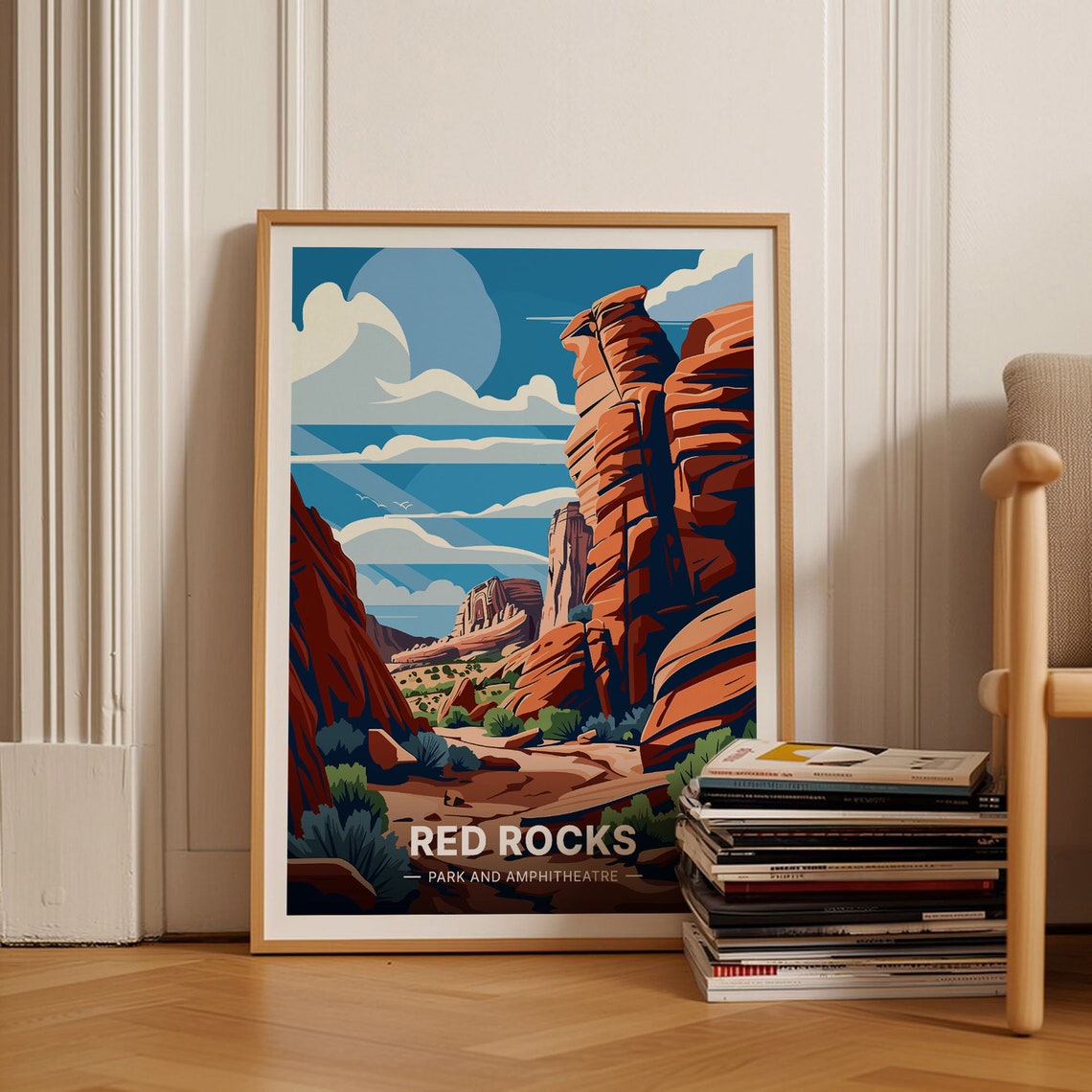 Red Rocks Park Amphitheatre Desert Canyon Landscape Travel Poster