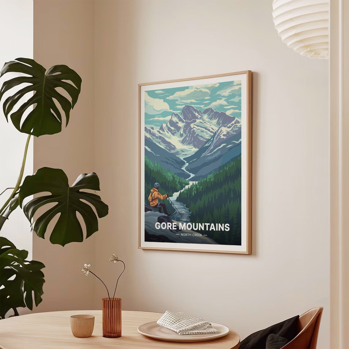 Gore Mountain North Creek Adirondacks Skier Snowy Peaks Travel Poster - Image 2