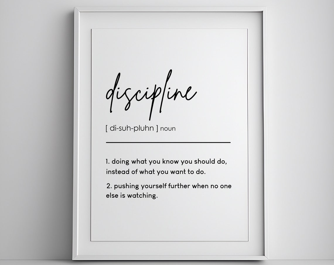 Discipline Definition Typography Minimalist Motivation Poster