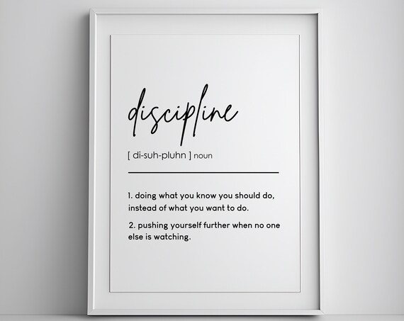 Discipline Definition Typography Minimalist Motivation Poster