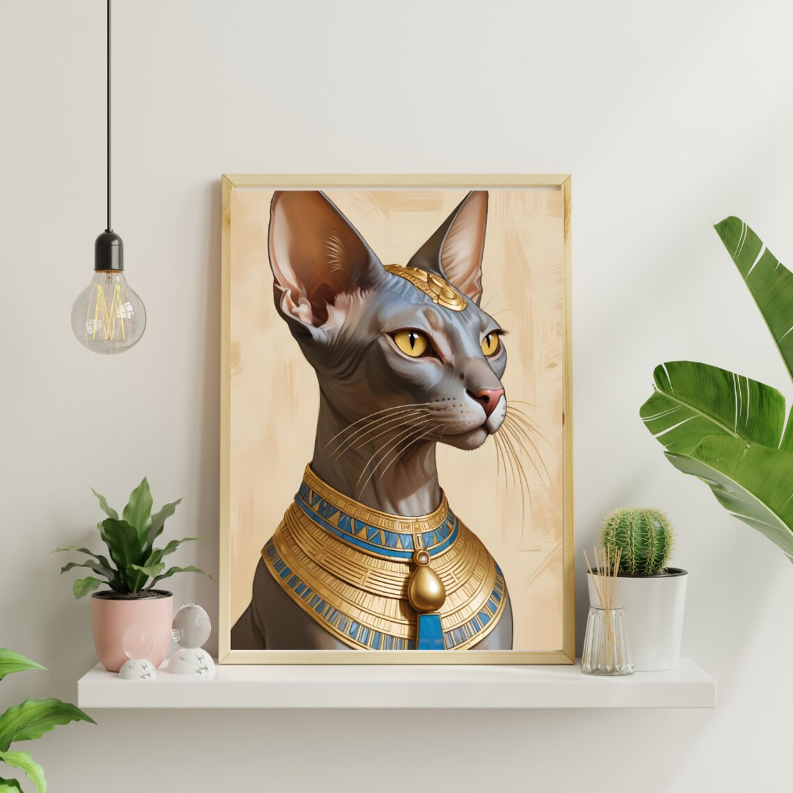 Egyptian Bastet Cat, Minimalist Art Print - Image 4