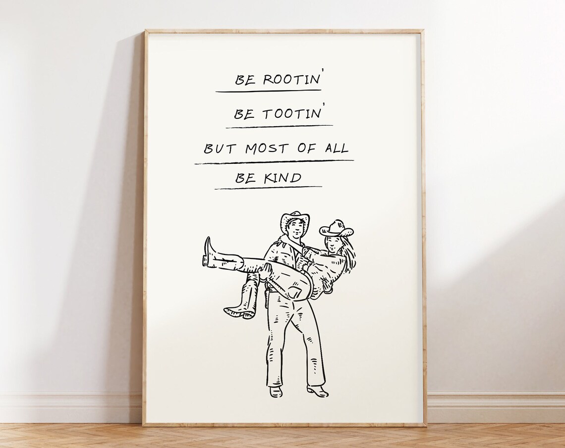 Cowboy Quote Print, Minimalist Western Wall Art
