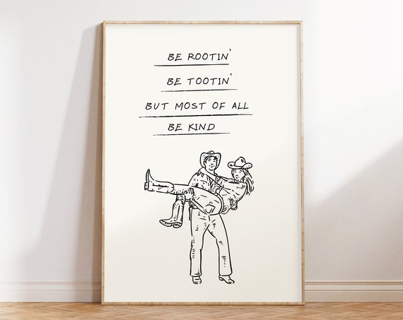 Cowboy Quote Print, Minimalist Western Wall Art