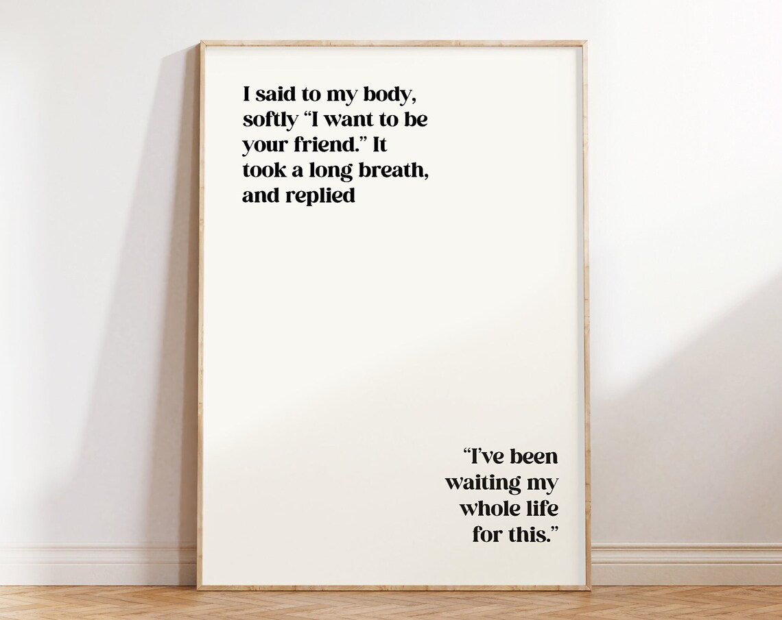 Befriend Your Body Self Love Affirmation Quote Minimalist Wall Poster