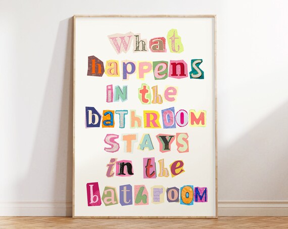 Trendy Preppy Bathroom Wall Decor Funny Bathroom Print Wall Art Funky Bathroom Wall Art College Bathroom Decor Print