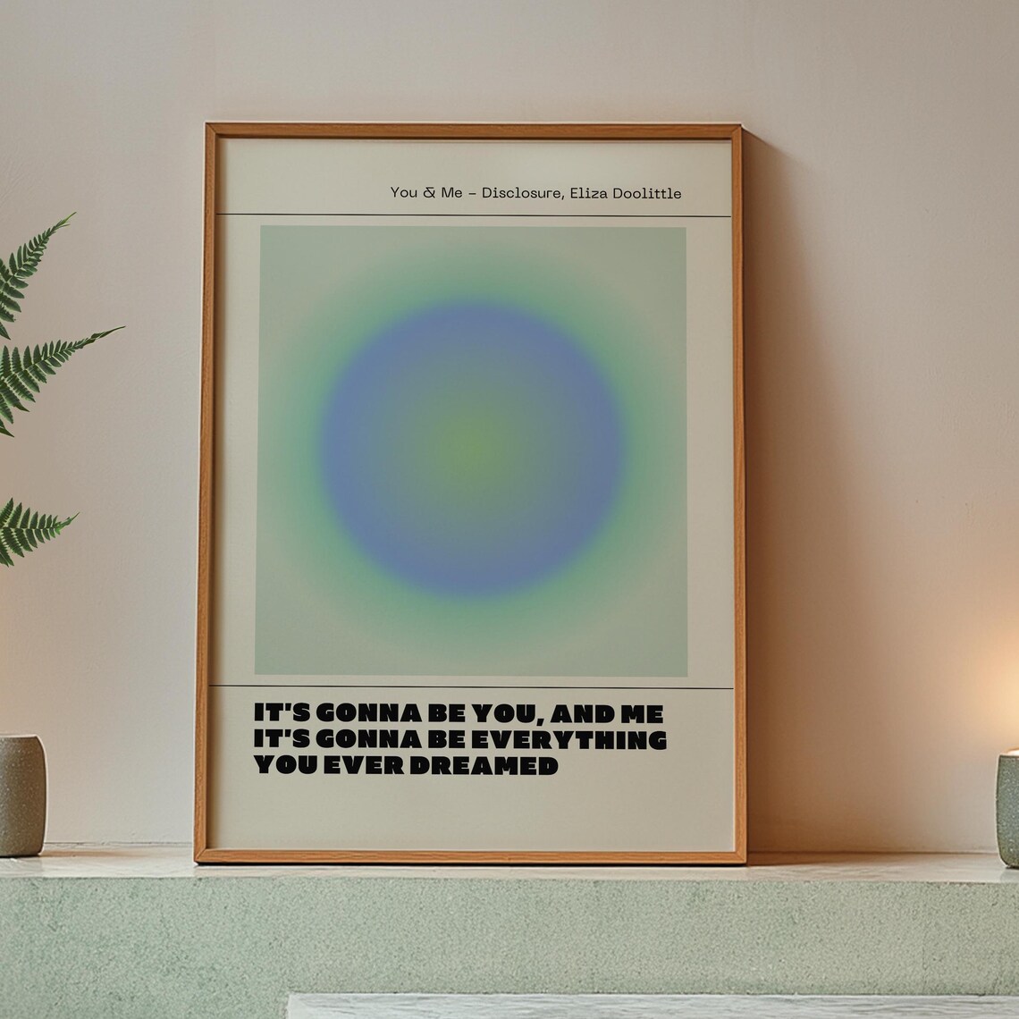 You And Me Disclosure Eliza Doolittle Blue Aura Lyric Art Poster