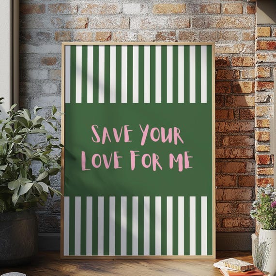 Saving Up Dom Dolla Green Print Wall Art For House Edm Ibiza Festival Rave Decor Music Disco Funky Lyric