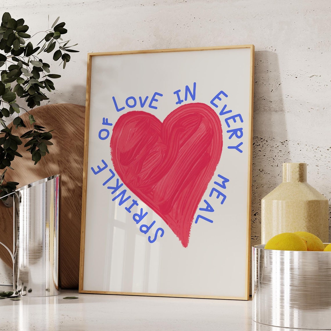 Sprinkle Of Love In Every Meal Chef Prints Heart Print Cute Kitchen Prints Feminine Kitchen Print - Image 3