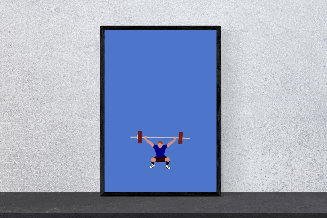 Weightlifting Poster, Minimal Modern Sports Art Print - Image 4