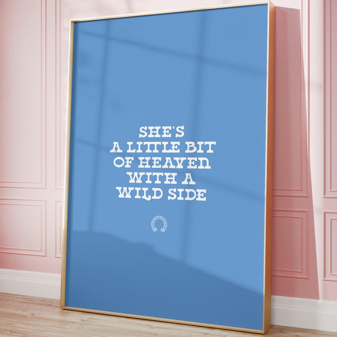 Blue Preppy Cowgirl Quote Poster Muted Blue College Apartment Wall Art Light Blue Dorm Room Aesthetic Print Trendy Western Bar Cart Decor - Image 2