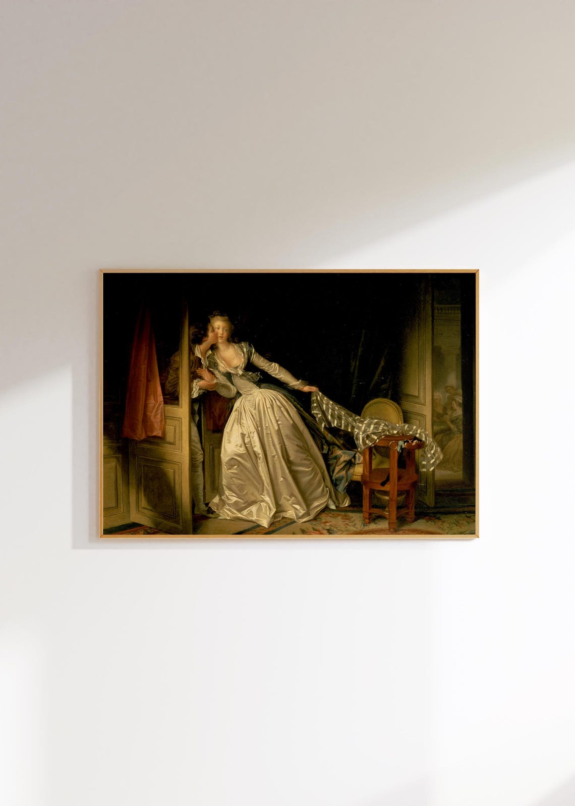 Rococo Kissing Scene Art Print Vintage Painting Print Wall Art Fragonard Oil Painting Portrait Art A 74