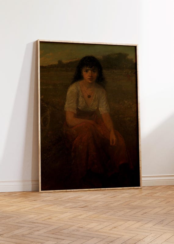 Vintage Moody Rural Portrait Art Print Vintage Painting Wall Art Oil Painting Print Portrait Art A 52