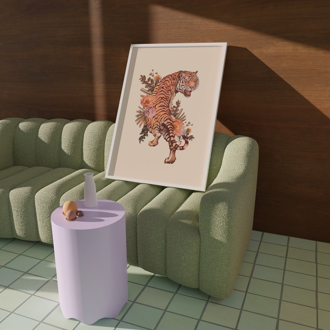Floral Tiger Botanical Print, Dorm Room Decor - Image 2