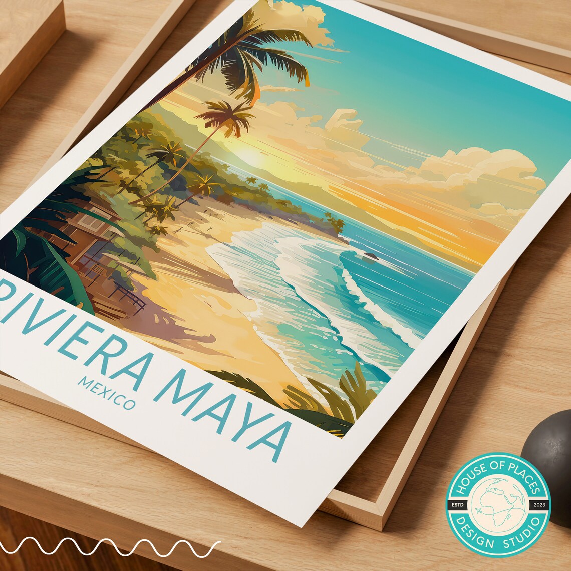 Riviera Maya Travel Poster Print, Mexico Wall Art - Image 2