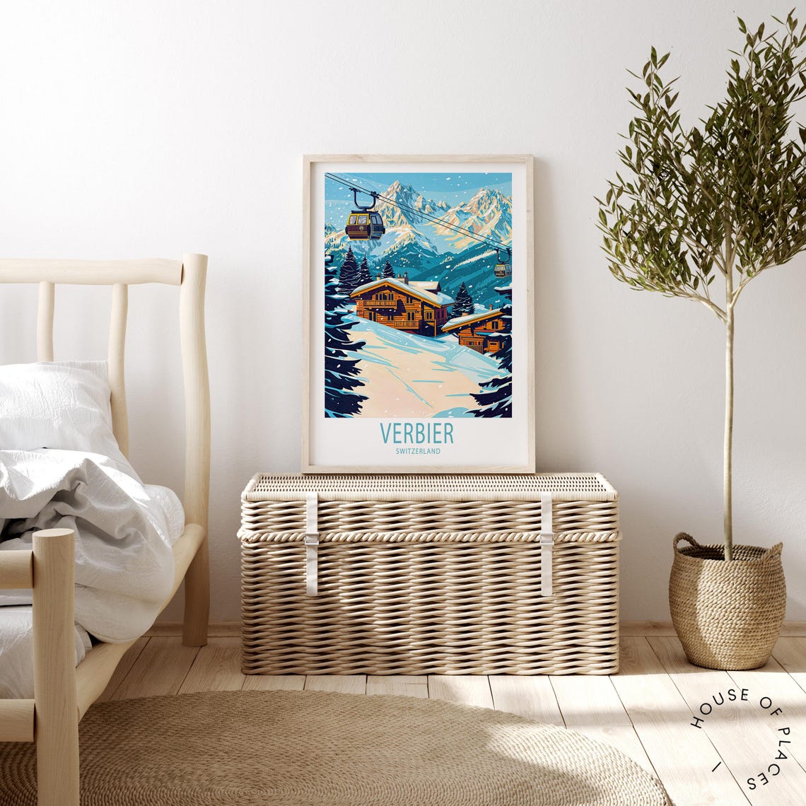 Verbier Switzerland Travel Poster Switzerland Wall Art Verbier 4 Valles Ski Area Print Home Decor Custom Travel Poster Birthday Gifts - Image 2