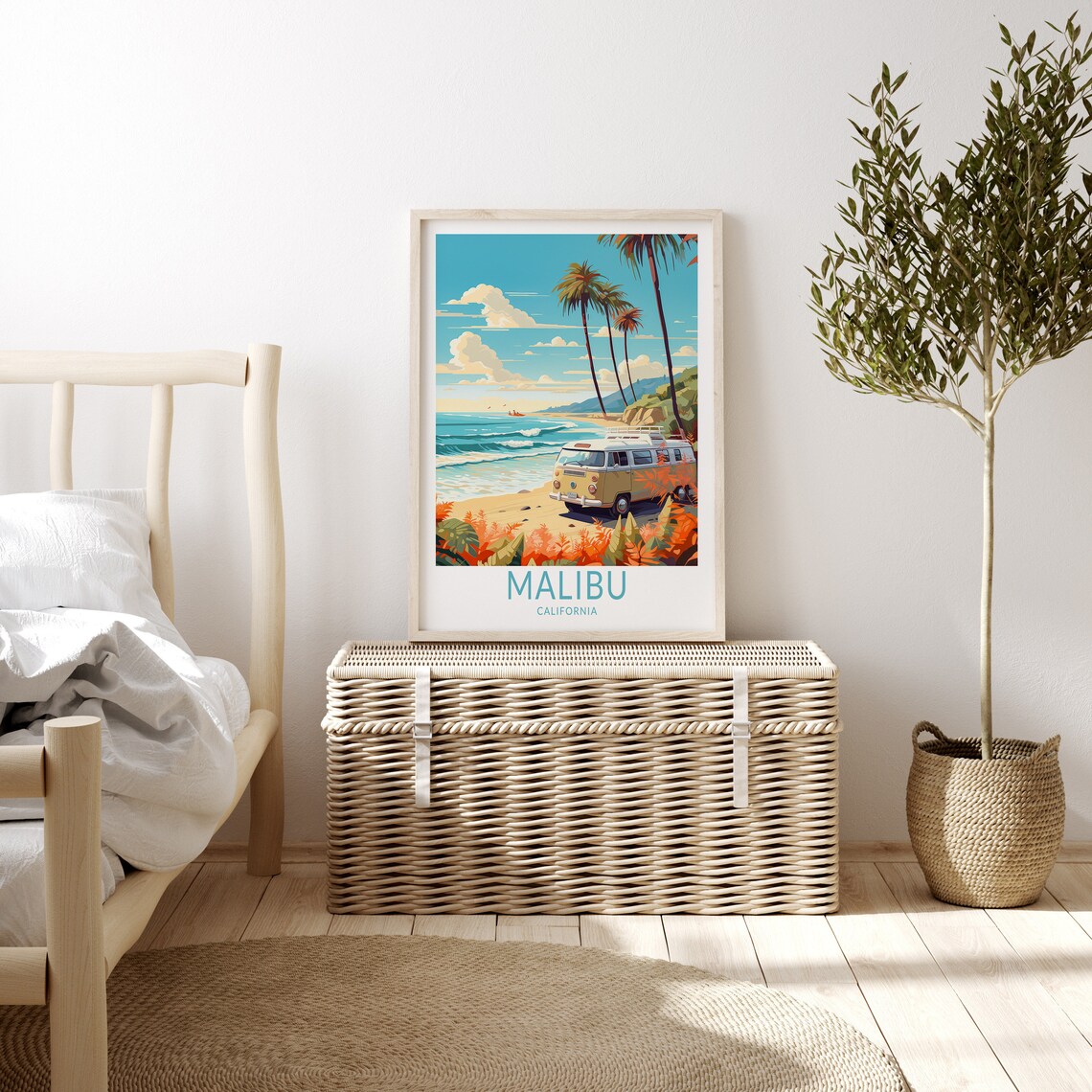 Malibu Coastal California Travel Poster, USA Travel - Image 3