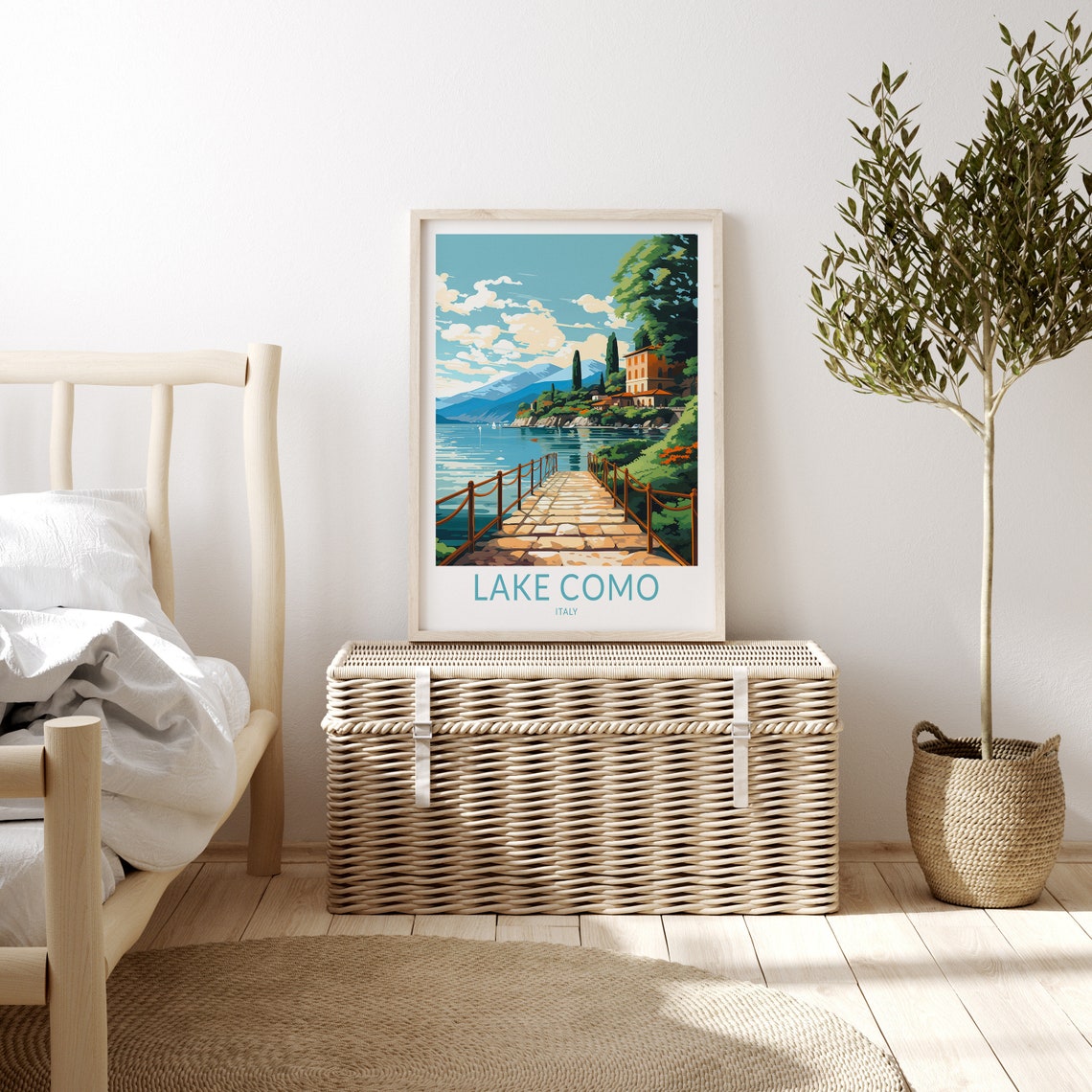 Lake Como Italy Print Wall Art Lake Como Italy Travel Poster Italy Wall Art Traveler Wall Decor Traveler Gift Travel Poster Italy Art - Image 3