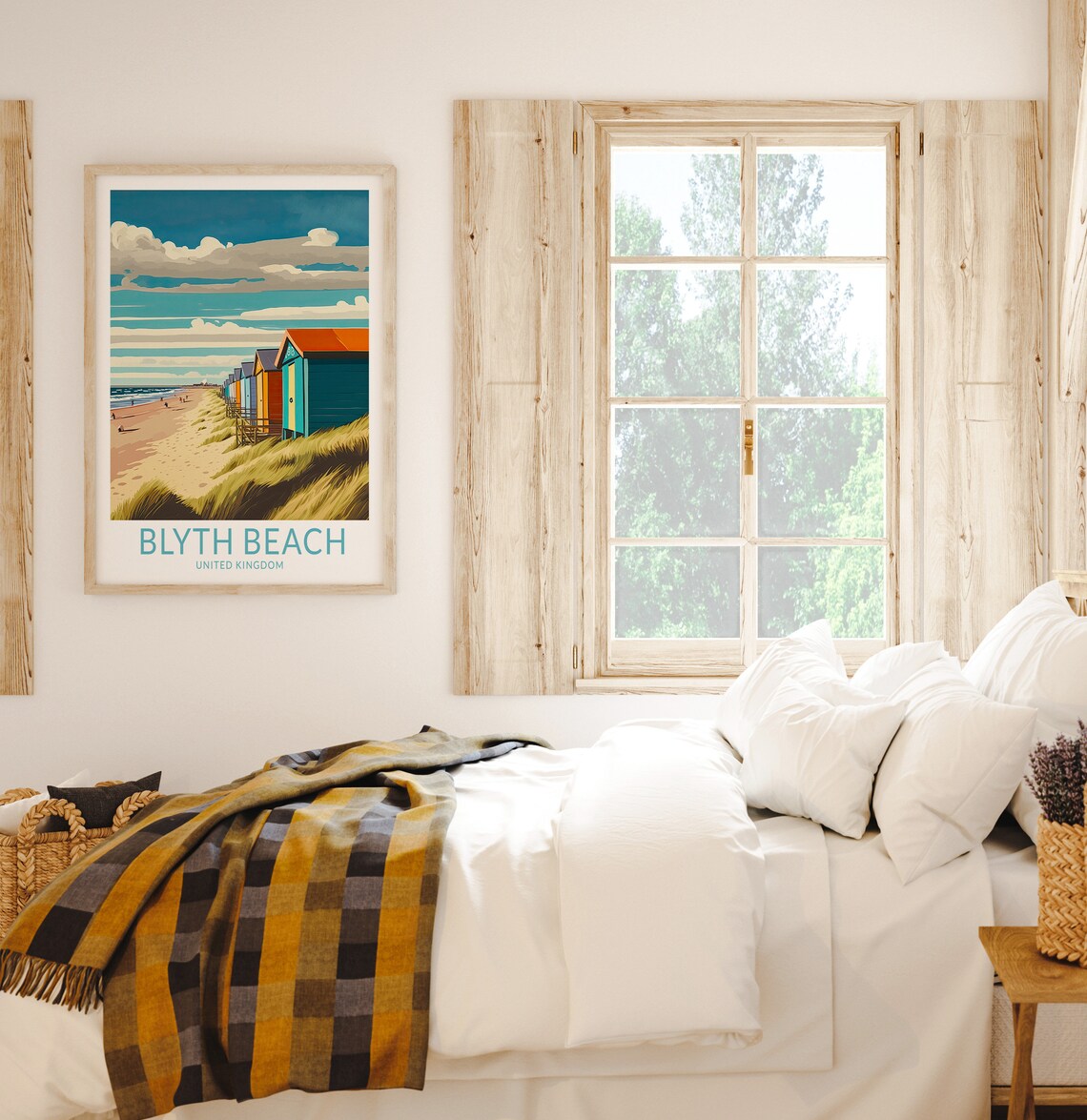Blyth Beach Northumberland Travel Poster, Travel Print - Image 2