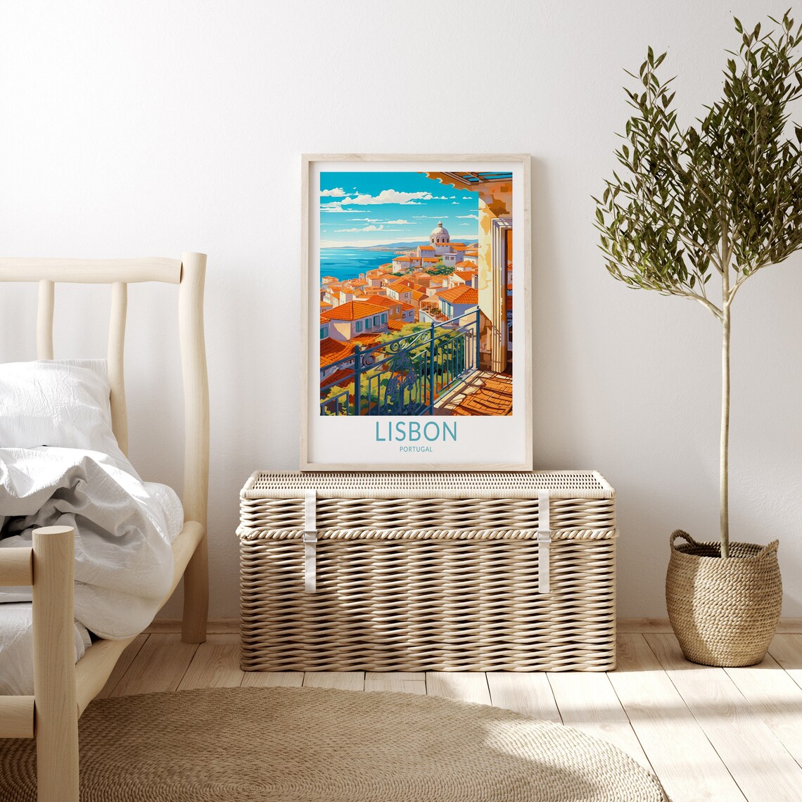 Lisbon Portugal Travel Poster, Lisbon Train Wall Art - Image 3