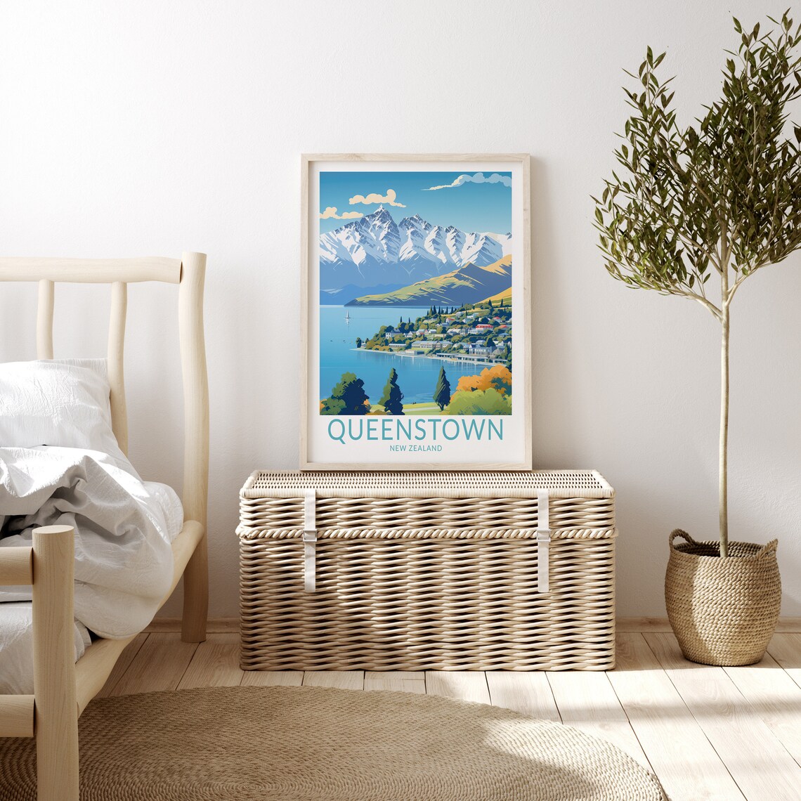 Queenstown New Zealand Travel Poster, Wall Art - Image 3