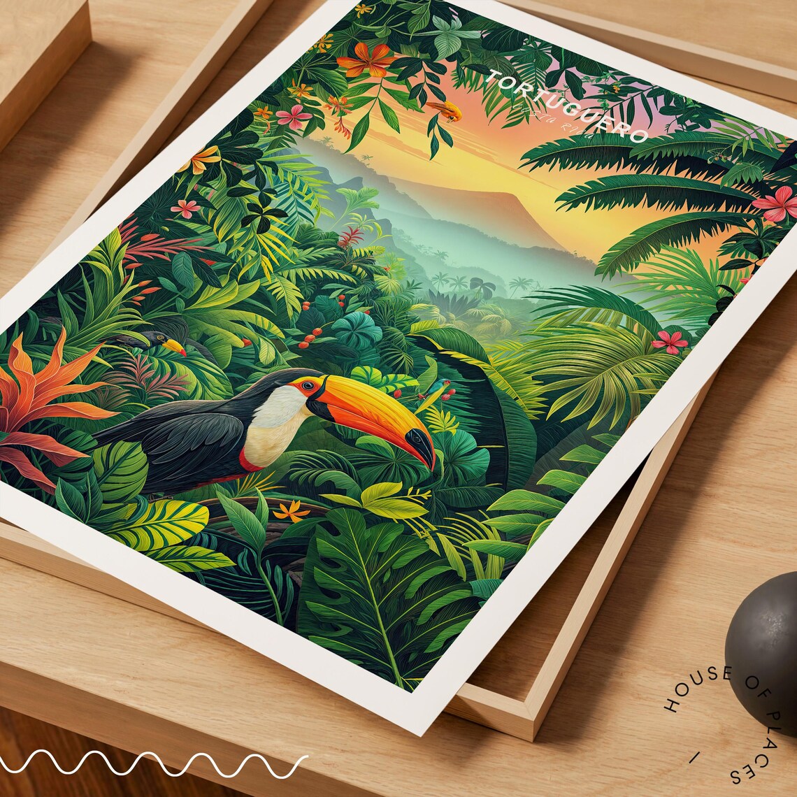 Tortuguero Costa Rica Jungle Toucan Wildlife Retro Travel Poster - Image 3