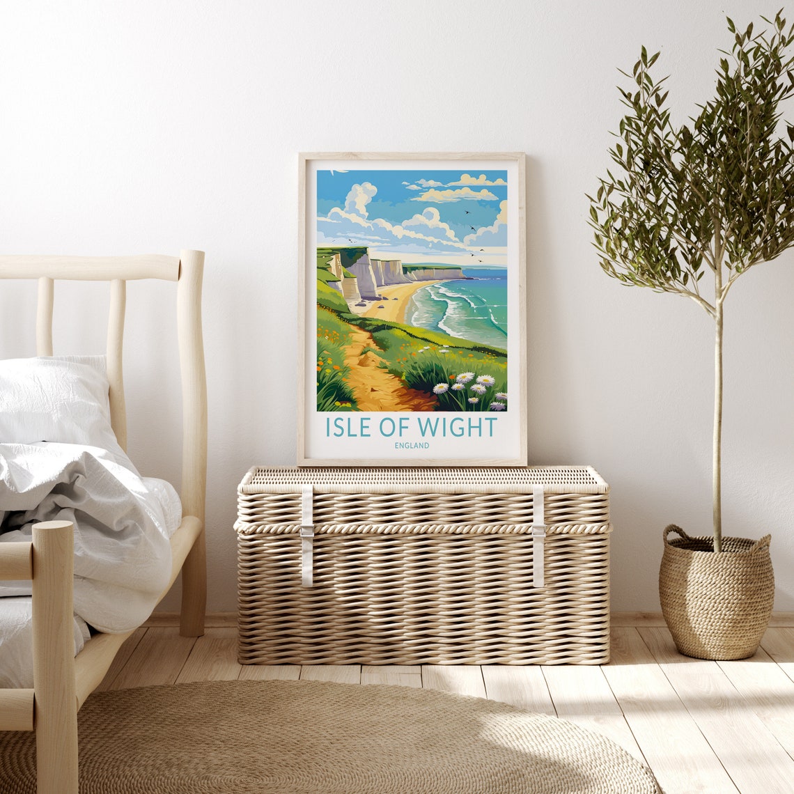 Isle Of Wight Travel Print Isle Of Wight English Channel Poster Print Isle Of Wight Island Wall Art English Channel Coast Wall Decor - Image 3