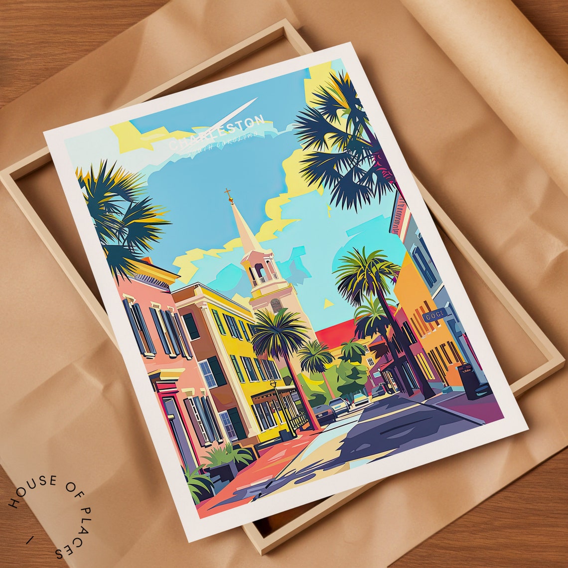 Charleston South Carolina Travel Poster South Carolina City Wall Art Charleston Print Personalised Present Birthday Gifts - Image 2