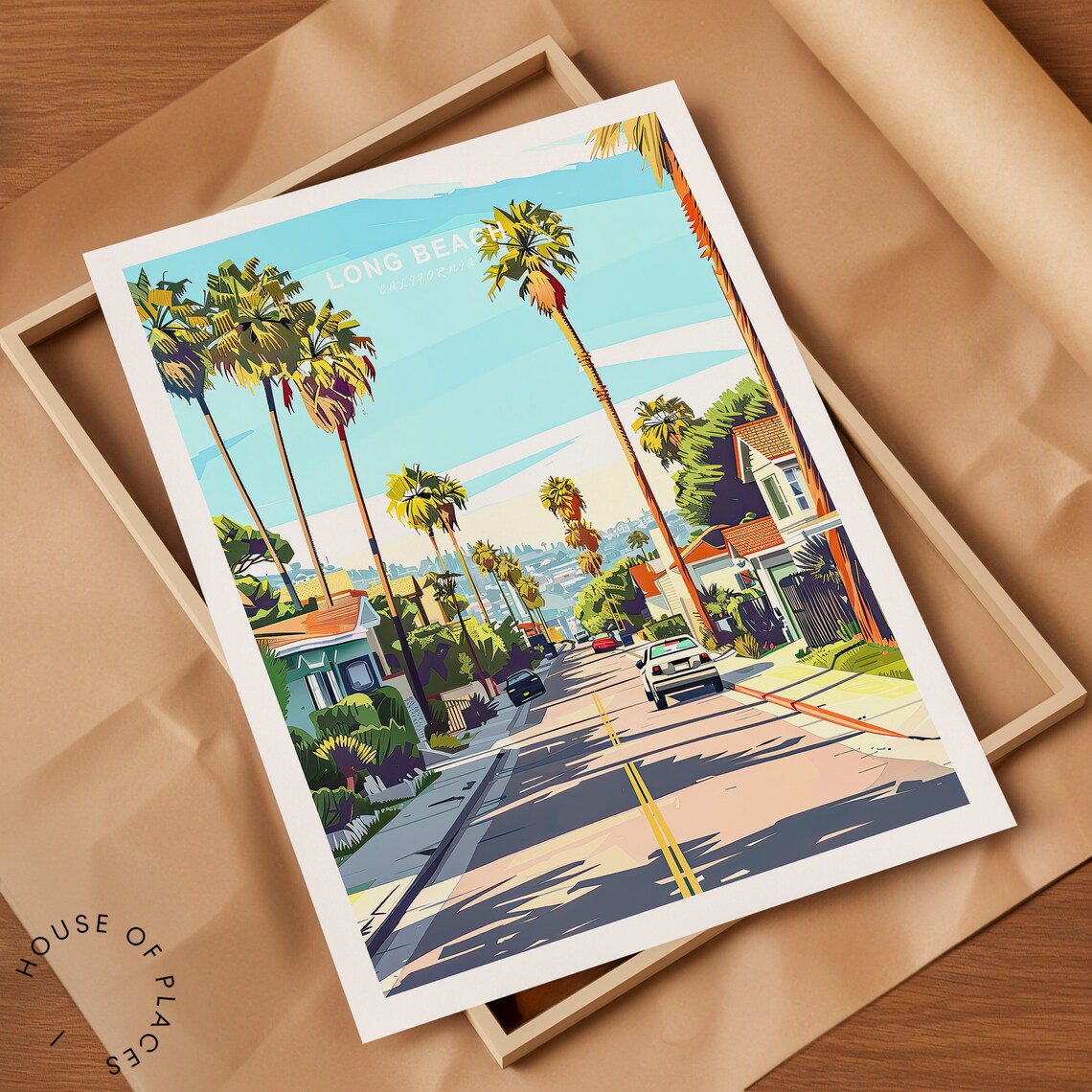 Long Beach California Travel Poster, City Print - Image 2