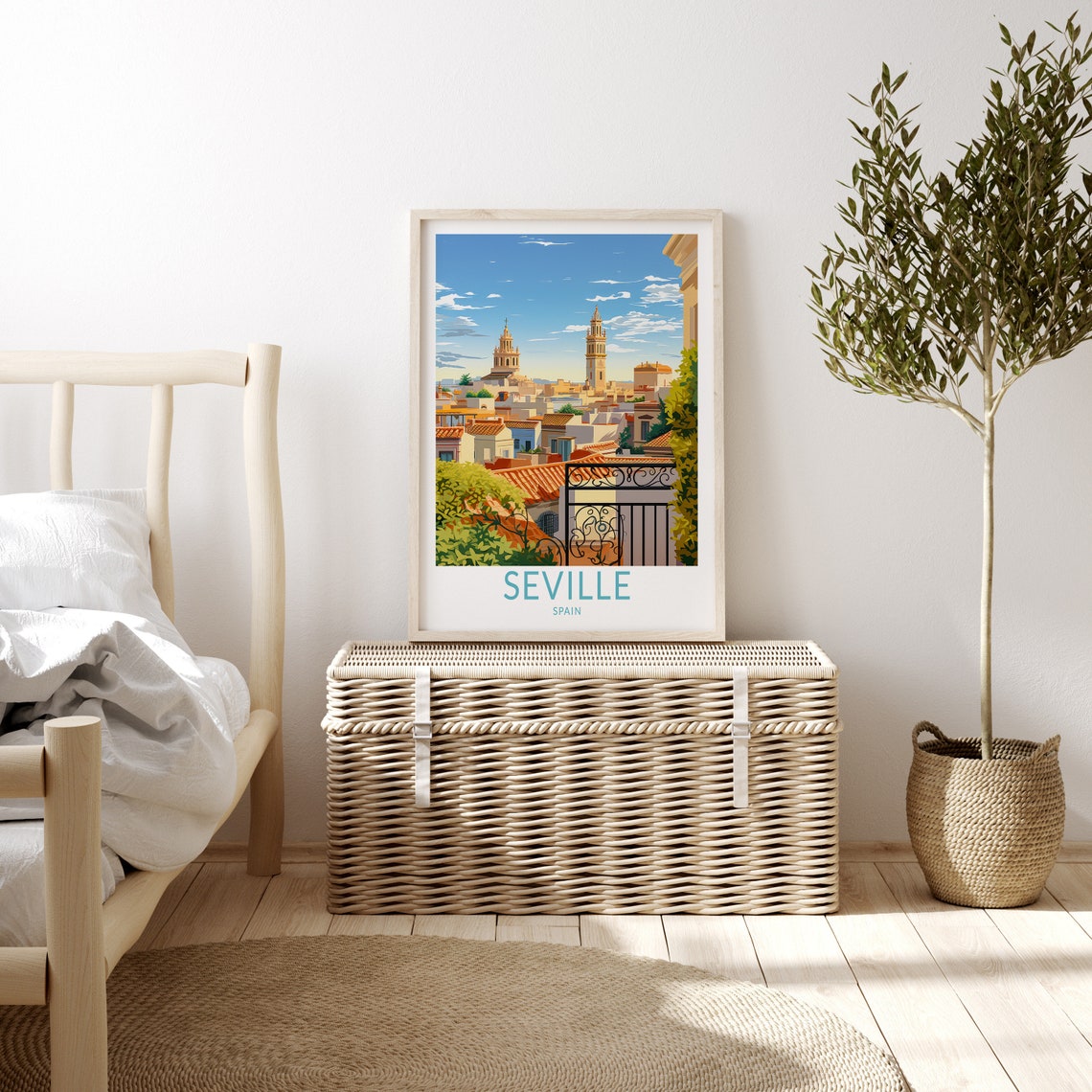 Seville Spain Travel Poster Seville Spain Poster Print Spain Wall Art Spain Wall Decor Seville Travel Print Birthday Gift - Image 3