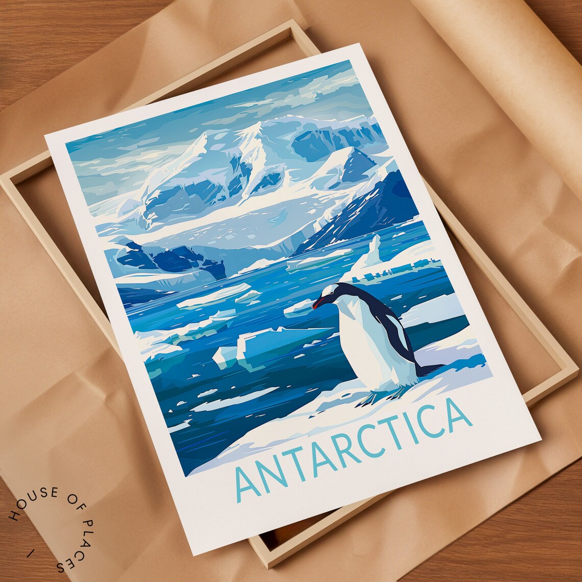 Antarctica Travel Poster, South Pole Wall Art - Image 2