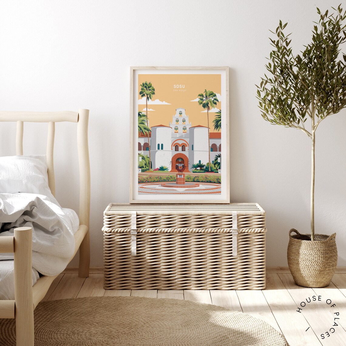 San Diego State University Travel Poster, Campus Art - Image 3