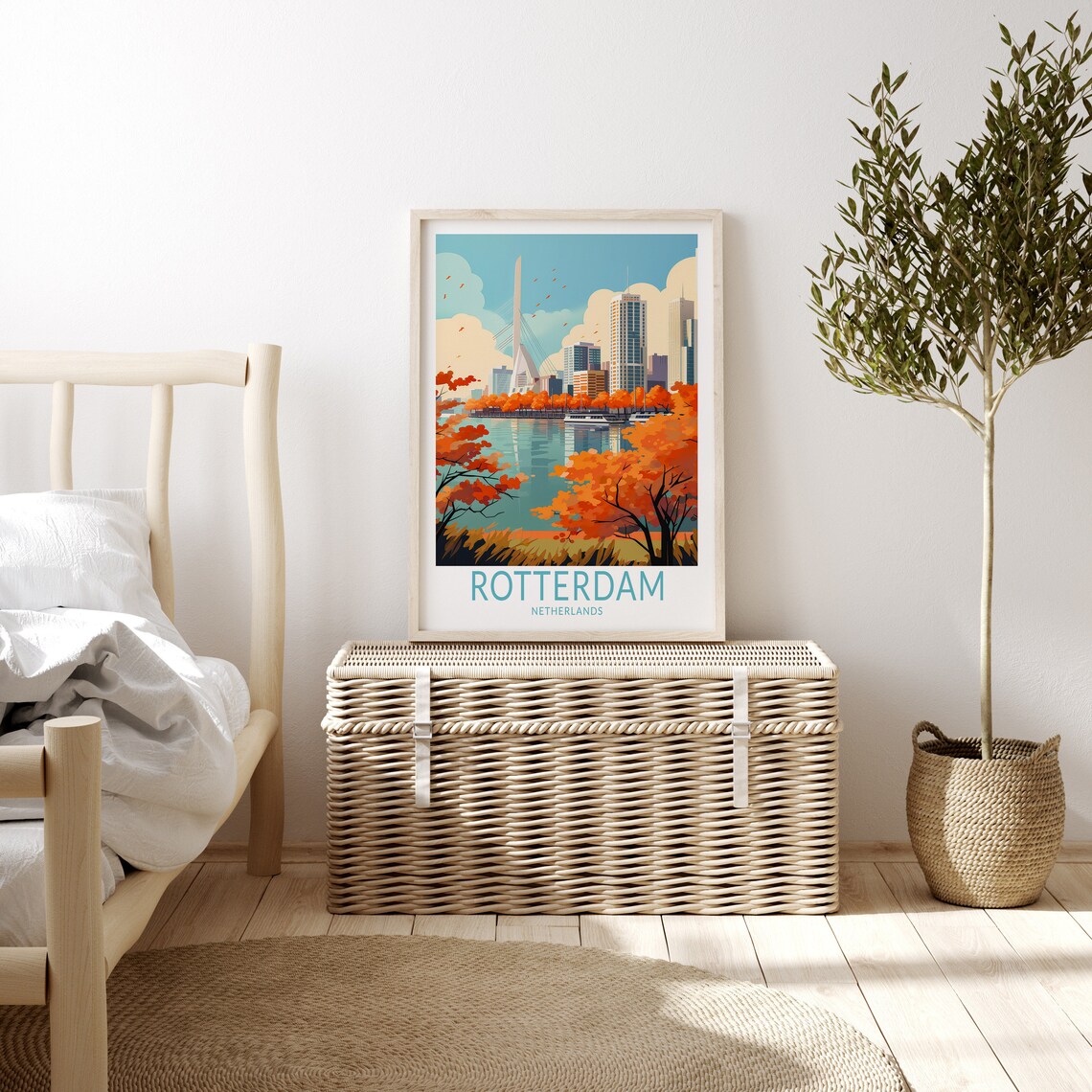 Rotterdam Europe Travel Poster, Netherlands Postcard - Image 3