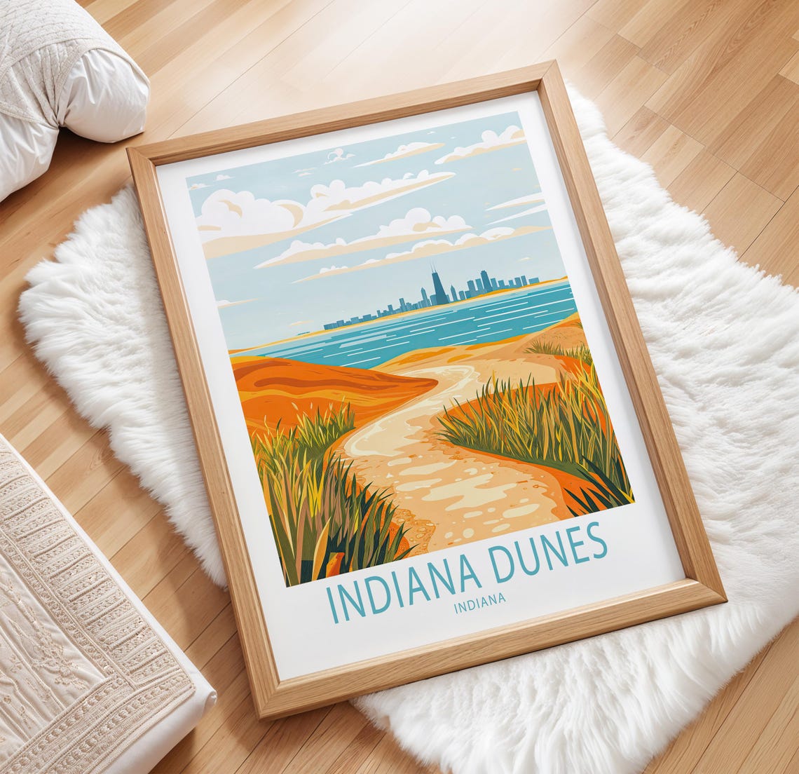 Indiana Dunes Travel Poster Indiana Wall Art Indiana Dunes National Park Print Home Decor Custom Travel Poster Birthday Gifts - Image 3
