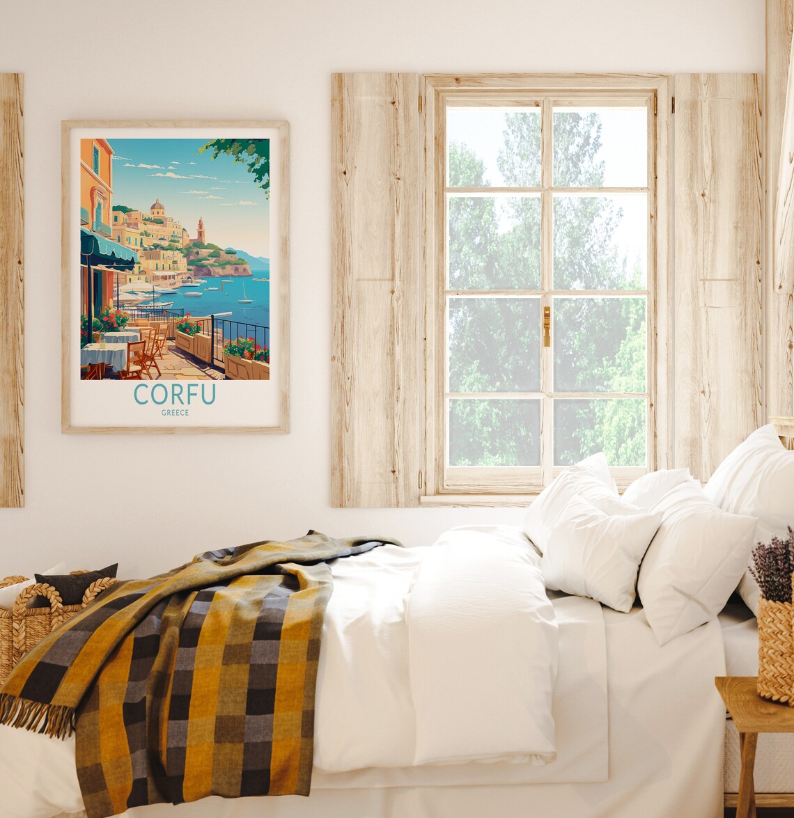 Corfu Greece Travel Poster, Coastal City Wall Decor - Image 2