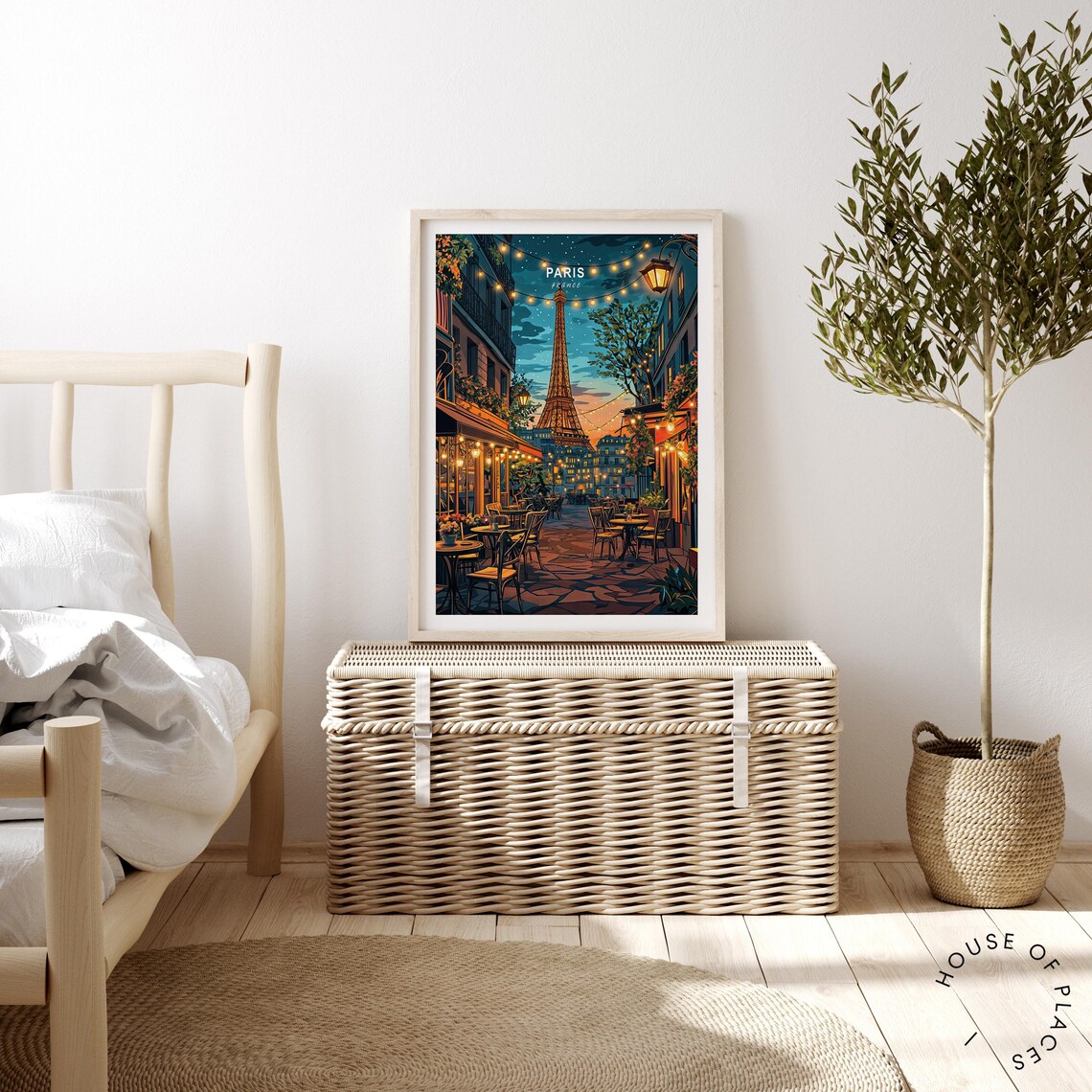Paris France Travel Poster, Eiffel Tower Wall Art - Image 4