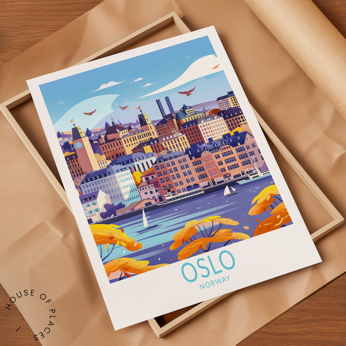 Oslo Norway Travel Poster, Europe Wall Art Print - Image 2