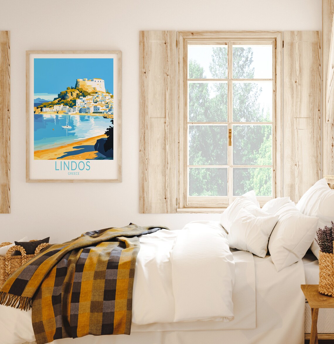 Lindos Greece Travel Poster, Europe Wall Art Print - Image 3
