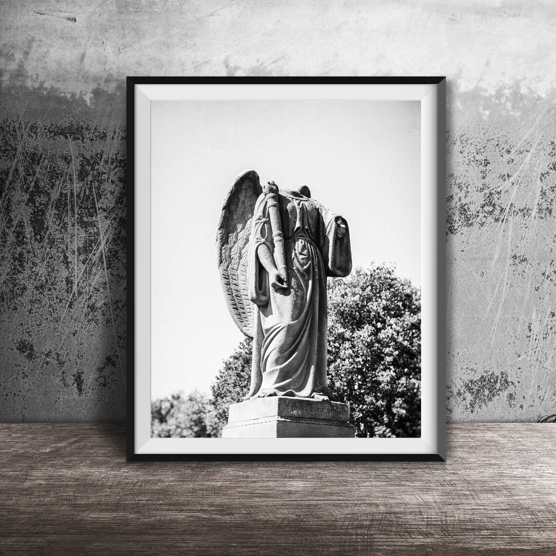 Headless Guardian Angel, Cemetery Photograph Art Print - Image 2