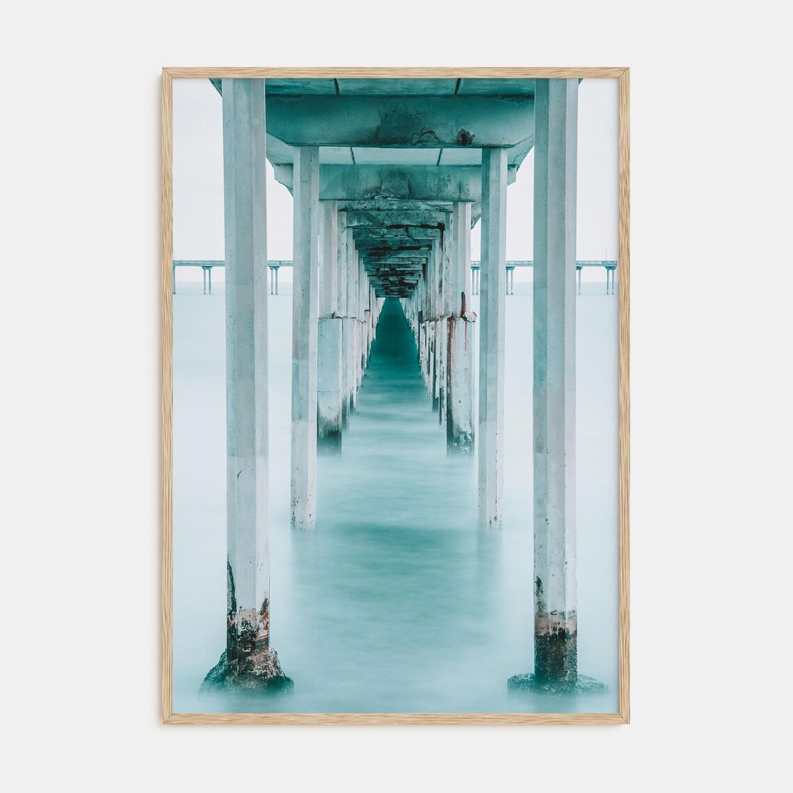 Pier Coastal Ocean Landscape Art Print, Color Photo