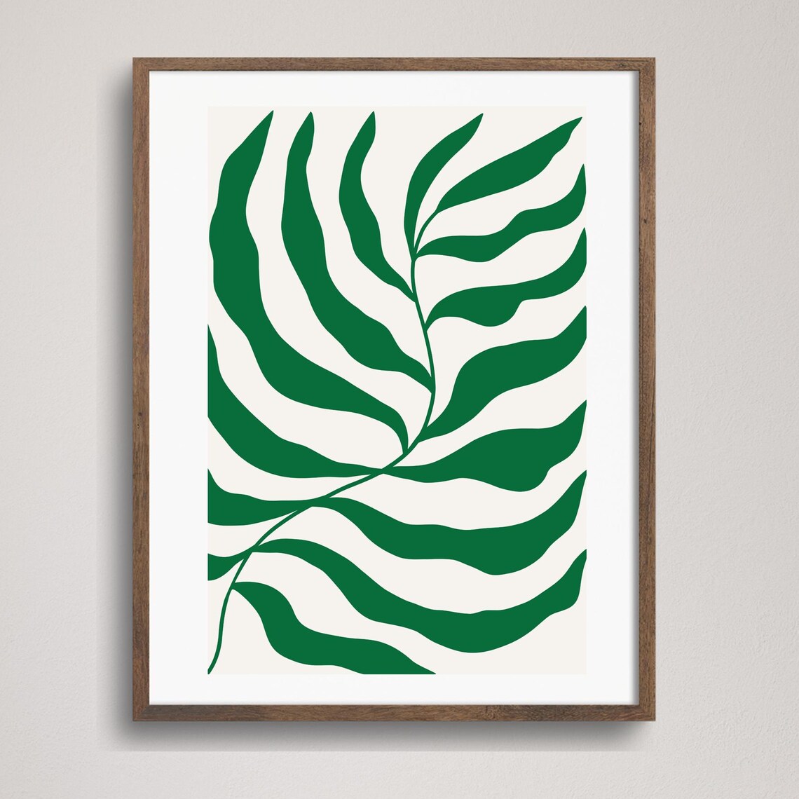 Minimalist Botanical Green Leaf Art Print