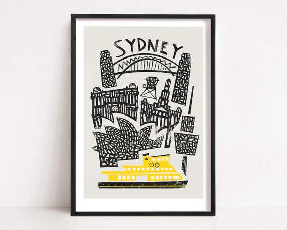 Sydney Cityscape Art Print, World Cities Gift