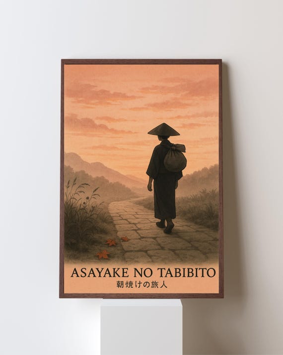 Asayake No Tabibito Japandi Art Print, Serene Path