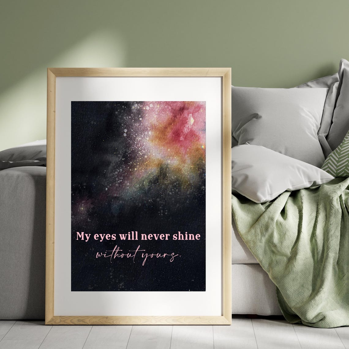 Watercolor Starry Night Romantic Love Quote Art - Image 5