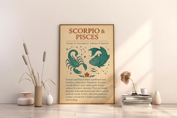 Scorpio And Pisces Zodiac Compatibility Poster