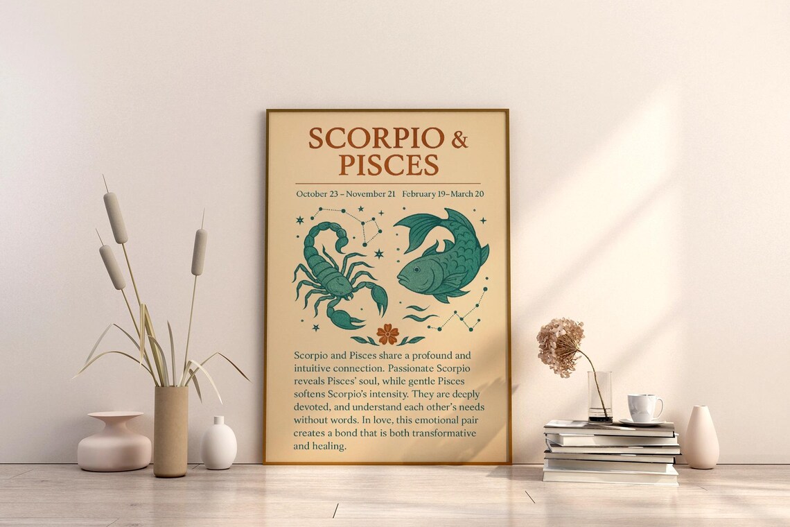 Scorpio And Pisces Zodiac Compatibility Poster