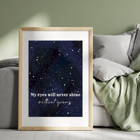 Starry Night Love Quote, Romantic Celestial Art Print